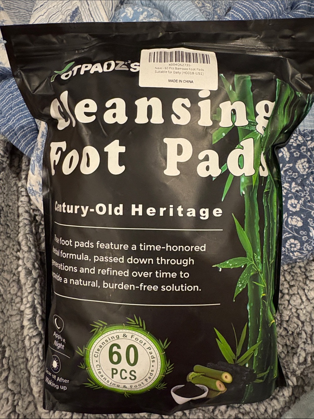 Cleansing Foot Pads-Bamboo Vinegar and Charcoal -60 pcs
